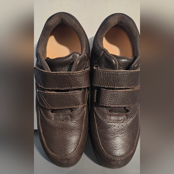 PW Minor Mens Shoes 9 Dark Brown Leather Velcro - Picture 2 of 12